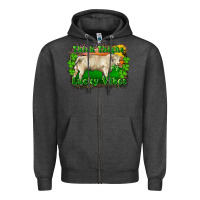 Charcoal Heather Thick Thighs Lucky Vibes Charolais Bull Zipper Hoodie - RanaPortraitStore