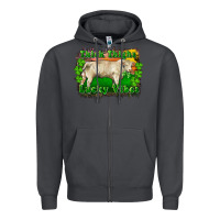 Smoke Thick Thighs Lucky Vibes Charolais Bull Zipper Hoodie - RanaPortraitStore