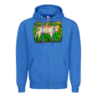 True Royal Thick Thighs Lucky Vibes Charolais Bull Zipper Hoodie - RanaPortraitStore