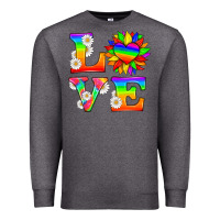 Charcoal Heather love and sunflower Premium Sweatshirt - HRA Design Shop