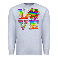 Heather Grey love and sunflower Premium Sweatshirt - HRA Design Shop