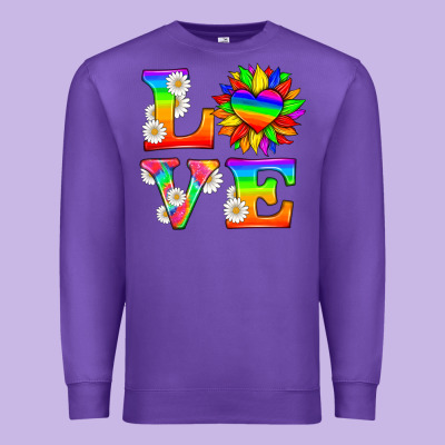 Love And Sunflower Premium Sweatshirt Designed By Hra Design Shop