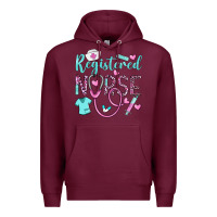 Burgundy registered nurse rn Premium Hoodie - BarkalooDesign