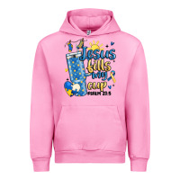 Fuchsia Pink down syndrome jesus fills my cup Urban Hoodie - MaliasSmallBusiness