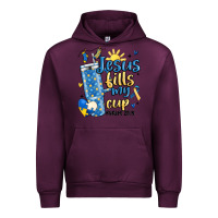 Mauve Wine down syndrome jesus fills my cup Urban Hoodie - MaliasSmallBusiness