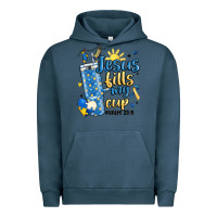 Pigment Midnight Navy down syndrome jesus fills my cup Urban Hoodie - MaliasSmallBusiness