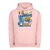 Pigment Salmon down syndrome jesus fills my cup Urban Hoodie - MaliasSmallBusiness