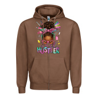 Chestnut nail hustler afro messy bun Zipper Hoodie - texasbilliewilder