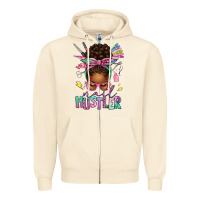 Sandshell nail hustler afro messy bun Zipper Hoodie - texasbilliewilder