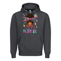 Smoke nail hustler afro messy bun Zipper Hoodie - texasbilliewilder