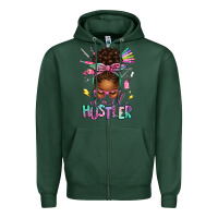 Sports Green nail hustler afro messy bun Zipper Hoodie - texasbilliewilder