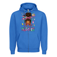 True Royal nail hustler afro messy bun Zipper Hoodie - texasbilliewilder