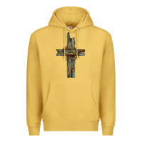 Antique Gold cross with thorn Premium Hoodie - BarkalooDesign
