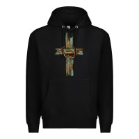 Black cross with thorn Premium Hoodie - BarkalooDesign