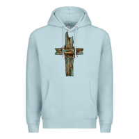 Blue Mist cross with thorn Premium Hoodie - BarkalooDesign