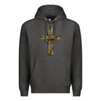 Charcoal Heather cross with thorn Premium Hoodie - BarkalooDesign