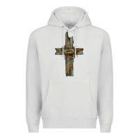 Dove Grey cross with thorn Premium Hoodie - BarkalooDesign