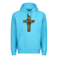 Ocean Blue cross with thorn Premium Hoodie - BarkalooDesign