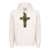 Pale Pink cross with thorn Premium Hoodie - BarkalooDesign