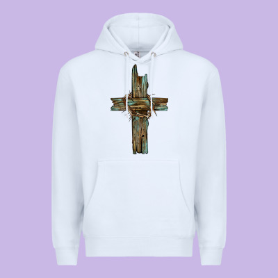 Cross With Thorn Premium Hoodie Designed By Barkaloodesign