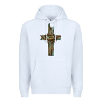 White cross with thorn Premium Hoodie - BarkalooDesign