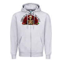 Heather Grey this is as jolly  as i get Zipper Hoodie - RanaPortraitStore