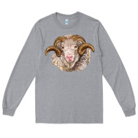Heather Grey merino wool ram Long Sleeve Tee - BarkalooDesign