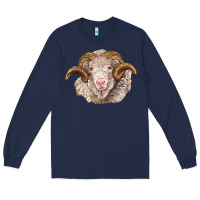 Navy merino wool ram Long Sleeve Tee - BarkalooDesign