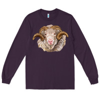 Plum merino wool ram Long Sleeve Tee - BarkalooDesign
