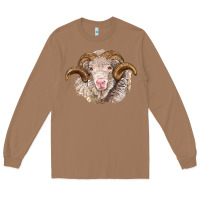 Toasted Coconut merino wool ram Long Sleeve Tee - BarkalooDesign