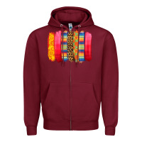 Burgundy mexican leopard brushstroke Zipper Hoodie - Zillion Design Studio