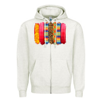 Oatmeal Heather mexican leopard brushstroke Zipper Hoodie - Zillion Design Studio