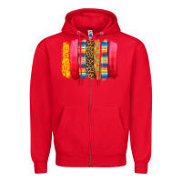 Red mexican leopard brushstroke Zipper Hoodie - Zillion Design Studio