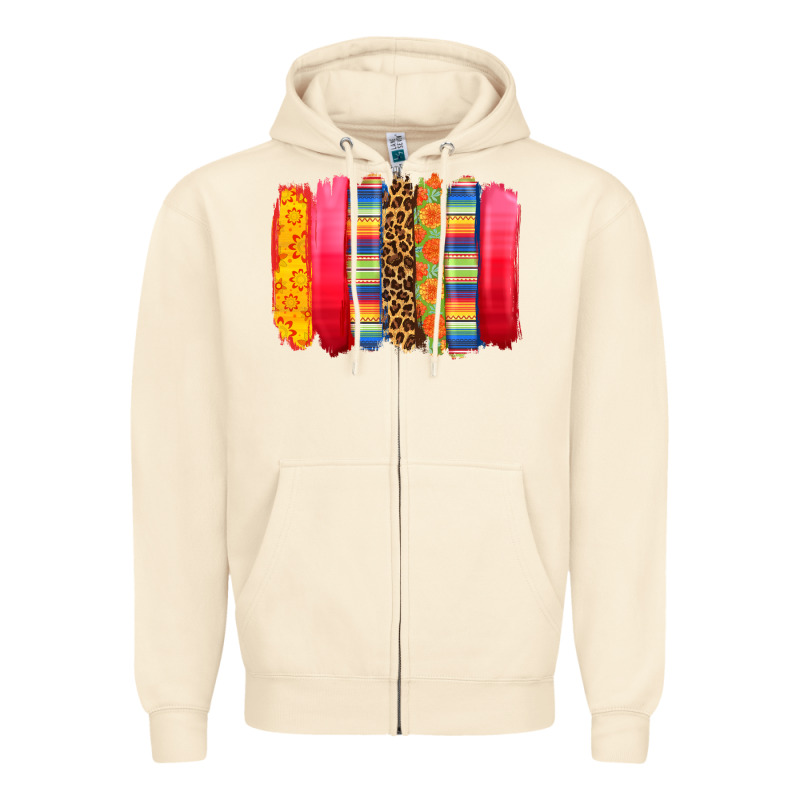 Mexican Leopard Brushstroke Zipper Hoodie by Zillion Design Studio | Teevron