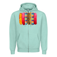 Seafoam mexican leopard brushstroke Zipper Hoodie - Zillion Design Studio