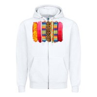 White mexican leopard brushstroke Zipper Hoodie - Zillion Design Studio
