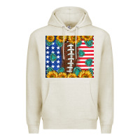 Oatmeal Heather American football and america Premium Hoodie - NancyCooperArtShop