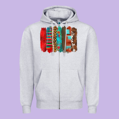 Mexican Brushstroke Zipper Hoodie Designed By Zillion Design Studio