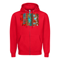 Red mexican brushstroke Zipper Hoodie - Zillion Design Studio