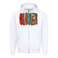 White mexican brushstroke Zipper Hoodie - Zillion Design Studio