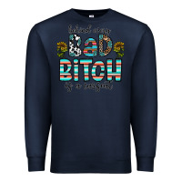 Navy Behind Every Bad Bitch is a Carseat Premium Sweatshirt - CowhideDigitalArt