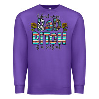 Purple Behind Every Bad Bitch is a Carseat Premium Sweatshirt - CowhideDigitalArt