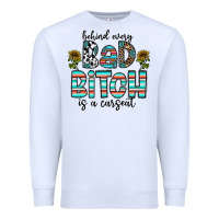 White Behind Every Bad Bitch is a Carseat Premium Sweatshirt - CowhideDigitalArt