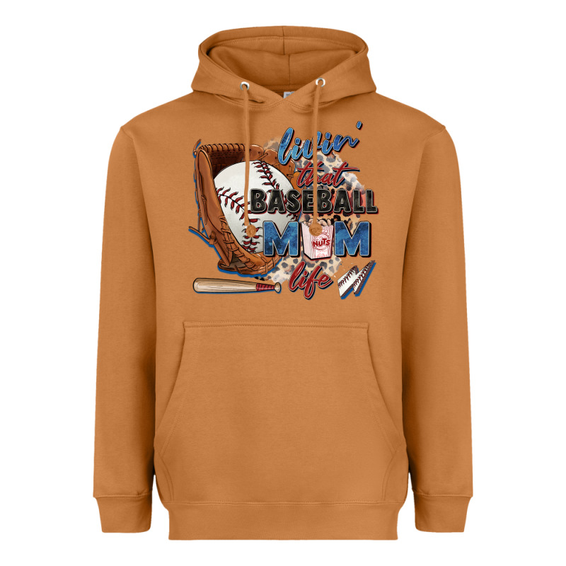 Livin' That Baseball Mom Life Heavyweight Hoodie by Zillion Design Studio | Teevron