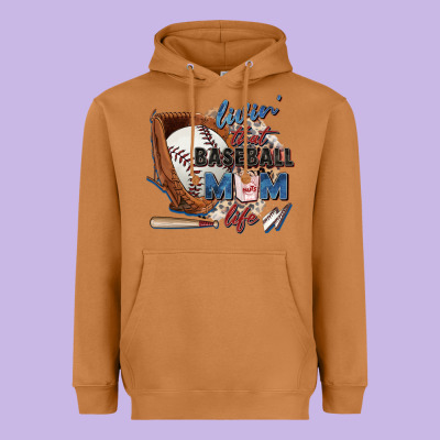 Livin' That Baseball Mom Life Heavyweight Hoodie Designed By Zillion Design Studio