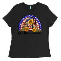 Black god bless america  rainbow Ladies Tee - BarkalooDesign
