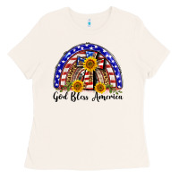 Bone god bless america  rainbow Ladies Tee - BarkalooDesign