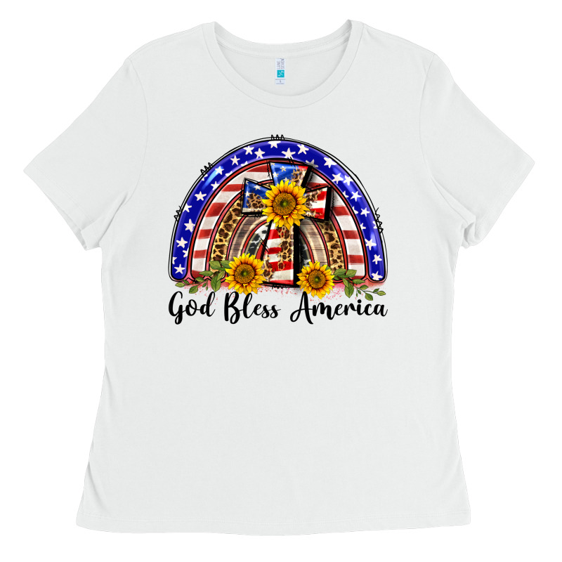 God Bless America  Rainbow Ladies Tee by BarkalooDesign | Teevron