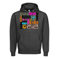 Charcoal Heather nana gemstone sunflower Zipper Hoodie - texasbilliewilder