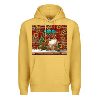 Antique Gold merry christmas cookies buffalo plaid Premium Hoodie - Jasminsmagicworld